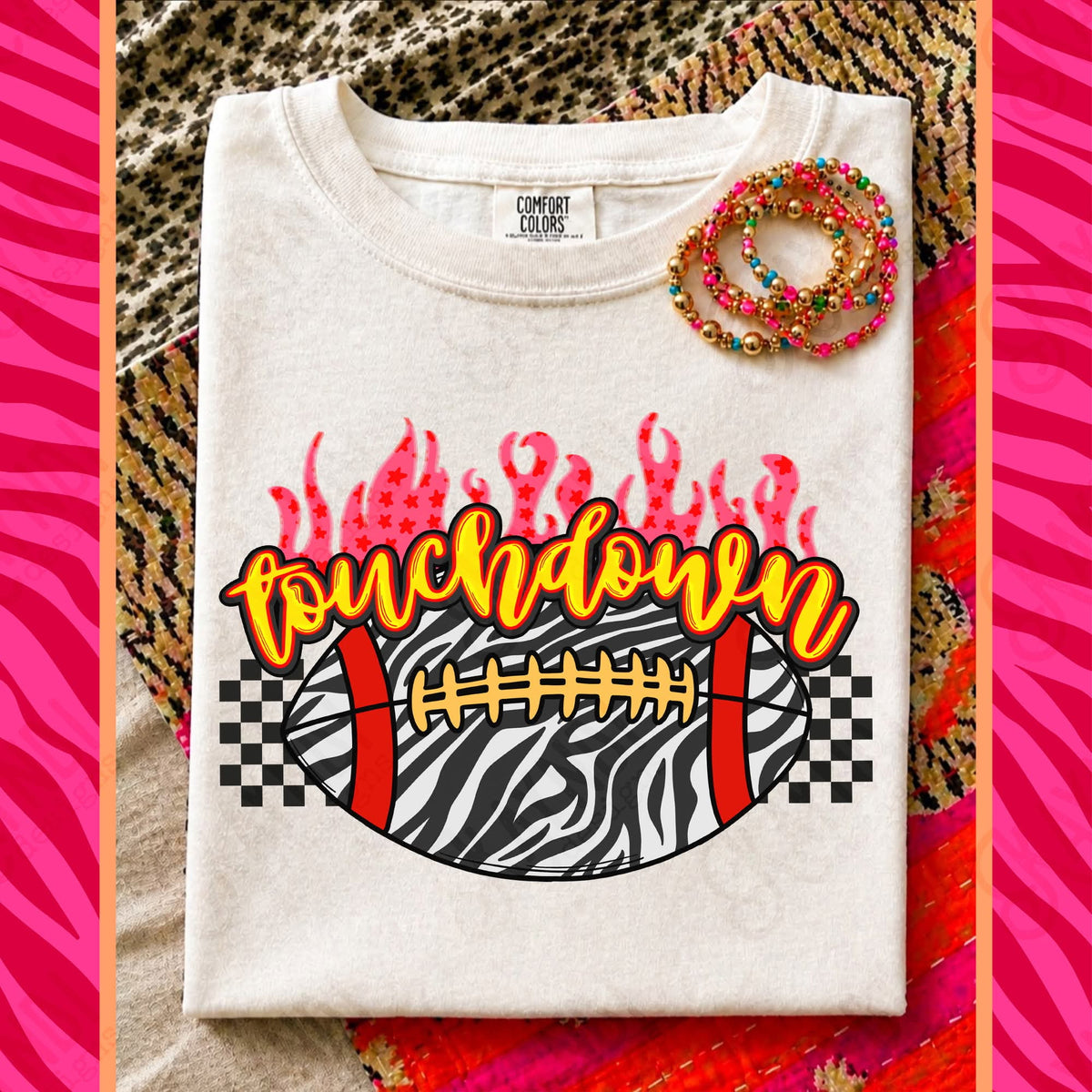 Touchdown zebra football (Kayndi) DTF Transfer