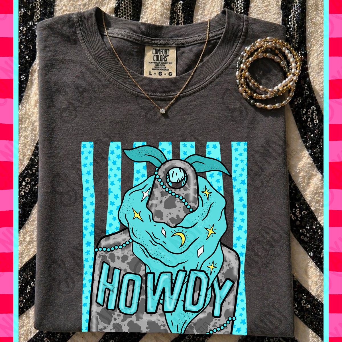 Howdy blue stripes (Kayndi) DTF Transfer
