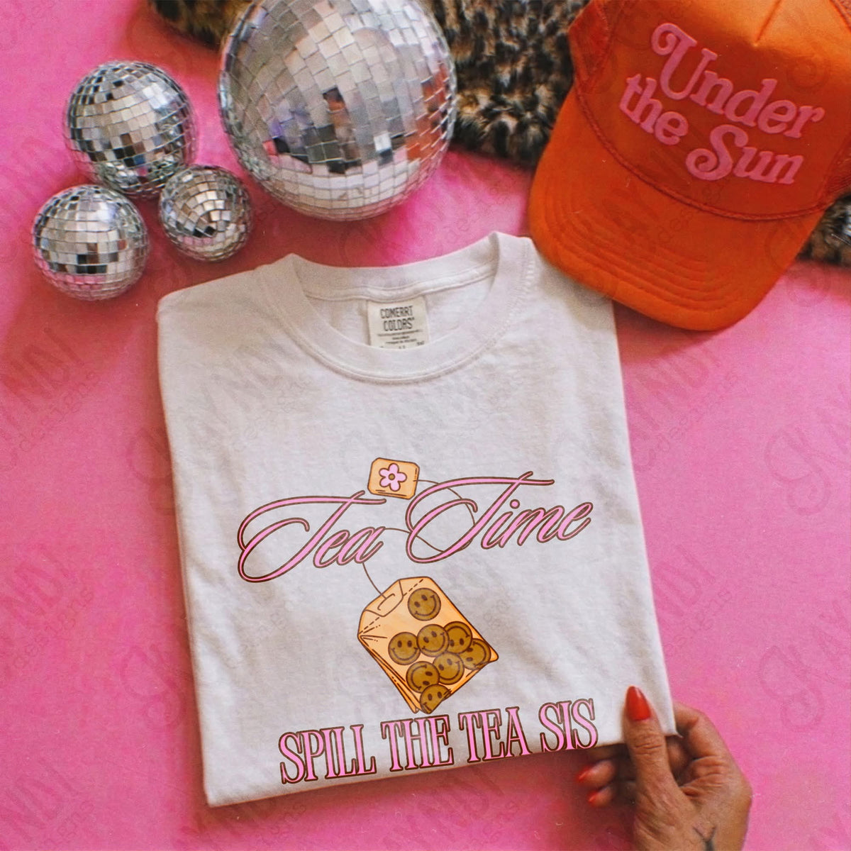 Tea time spill the tea sis pink (Kayndi) DTF Transfer