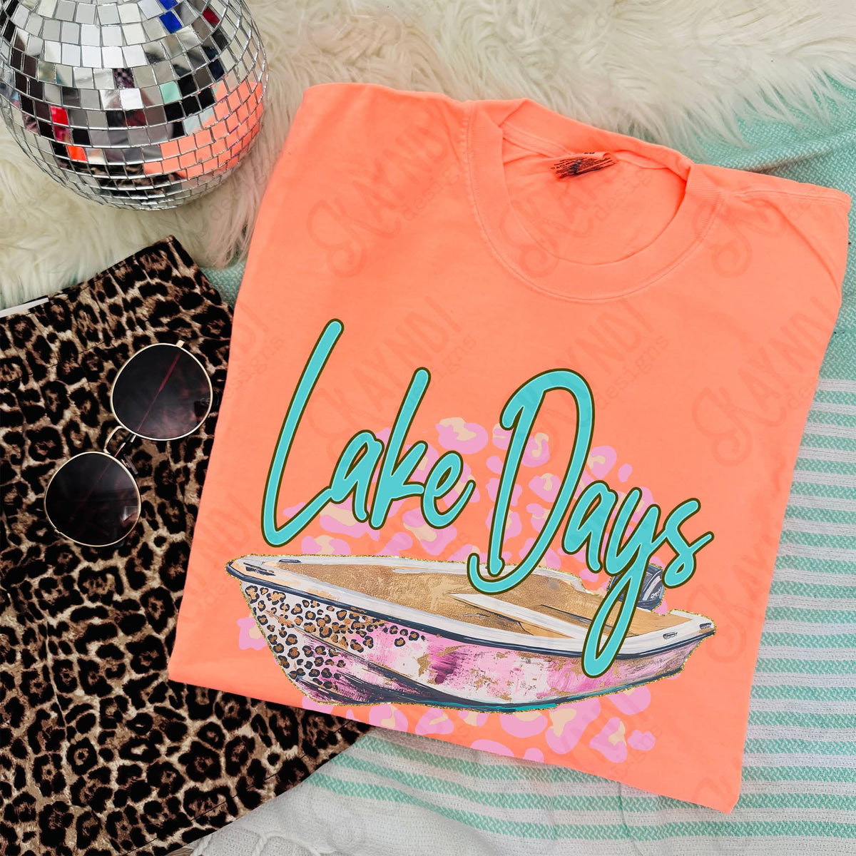 Lake days leopard boat (Kayndi) DTF Transfer