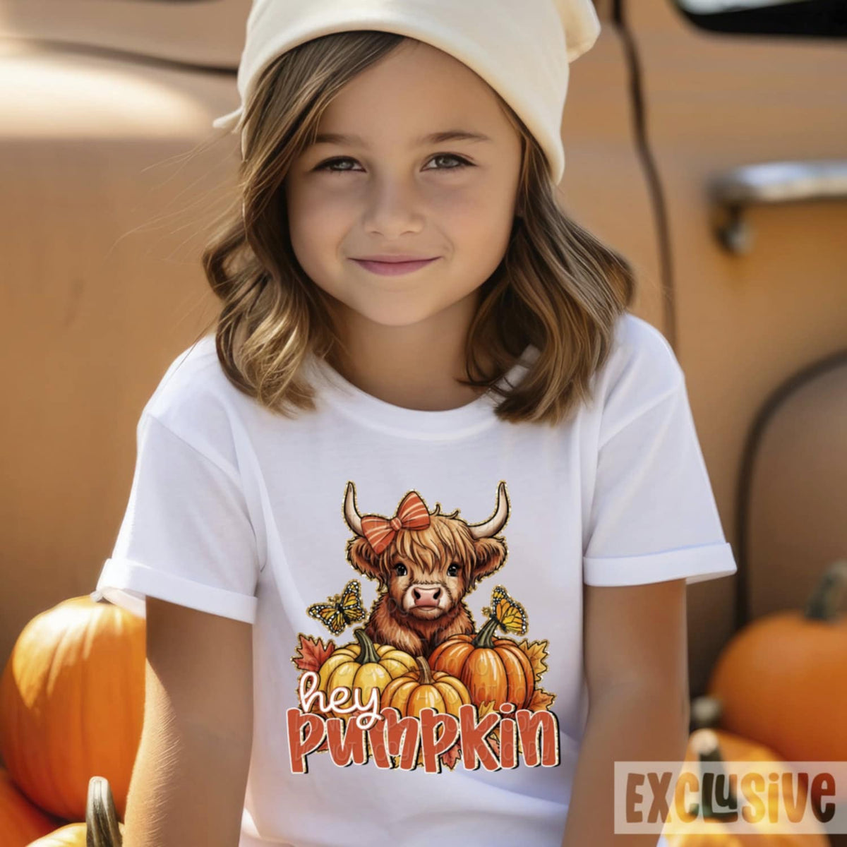 Hey pumpkin cow 106393 DTF transfer