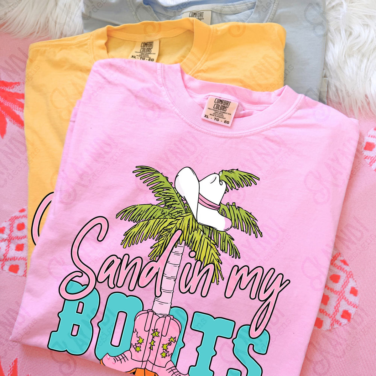 Sand in my boots palm tree (Kayndi) DTF Transfer