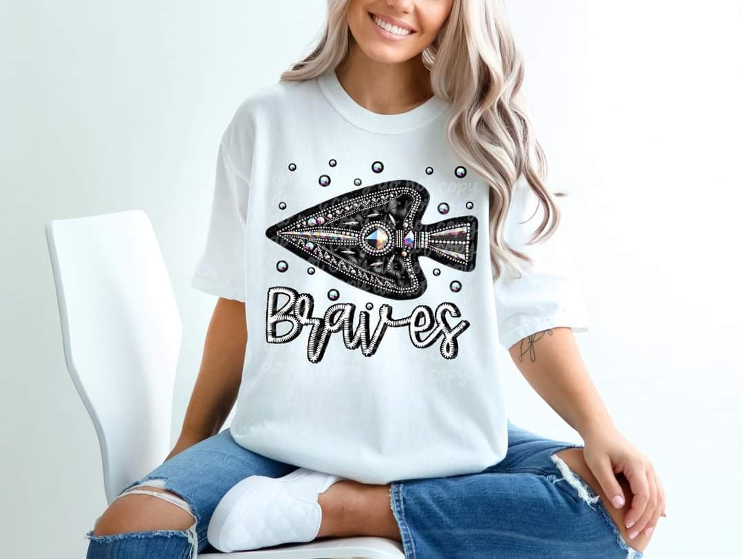 Braves bedazzled mascot 53575 DTF transfer