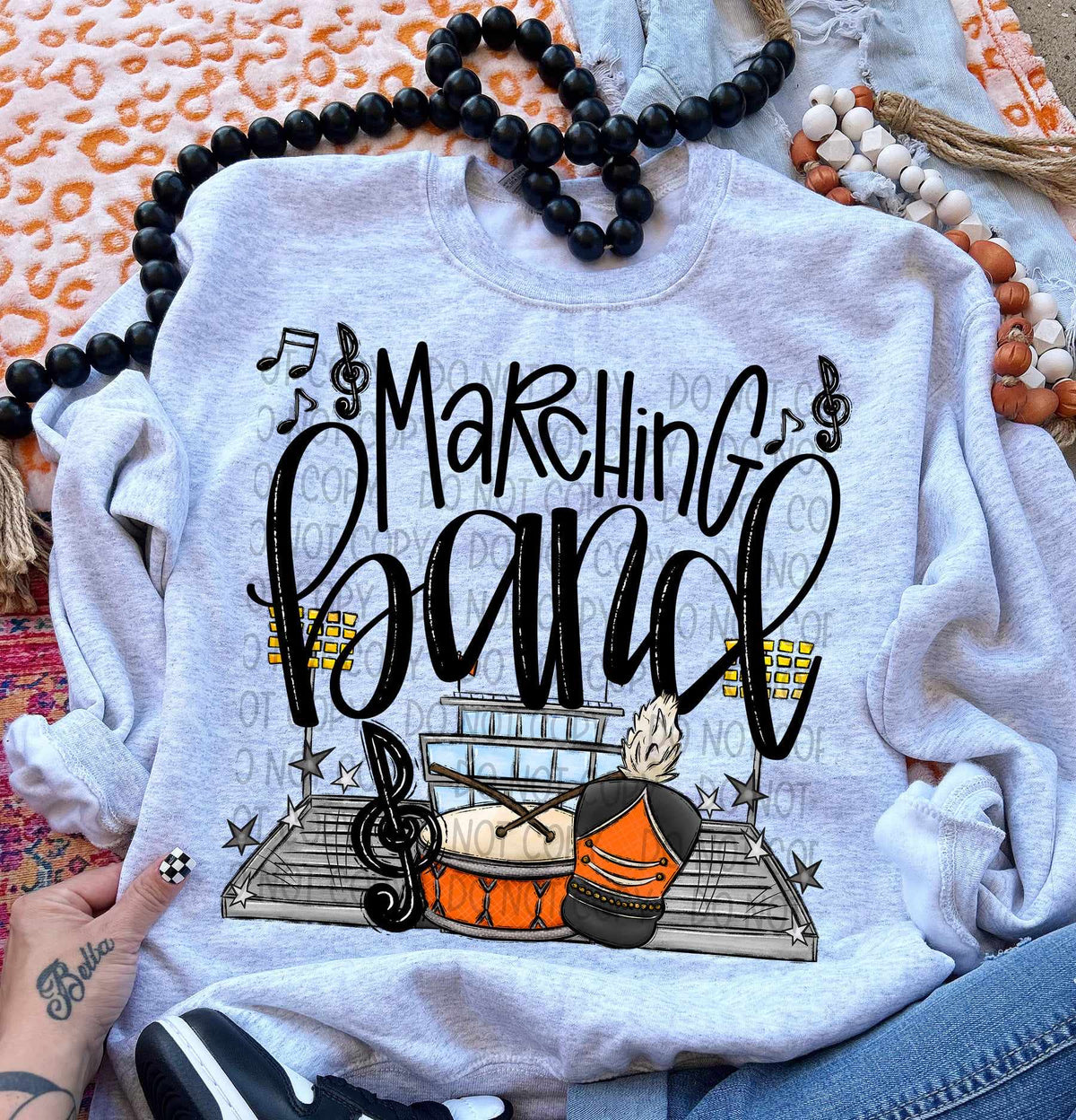Marching band orange drums (SW) 58443 DTF transfer