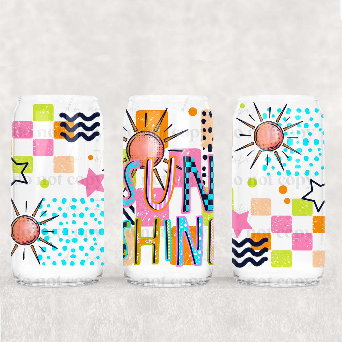 Sunshine colorful checker (CSC) UV DTF WRAP