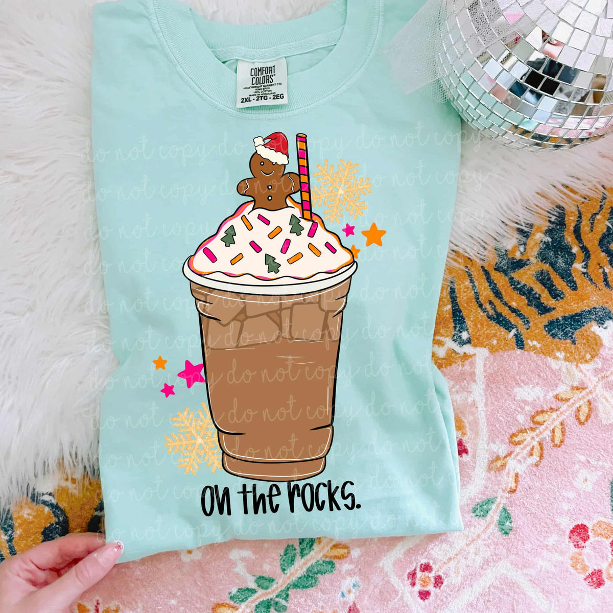 On The Rocks Gingerbread coffee MMD DTF transfer