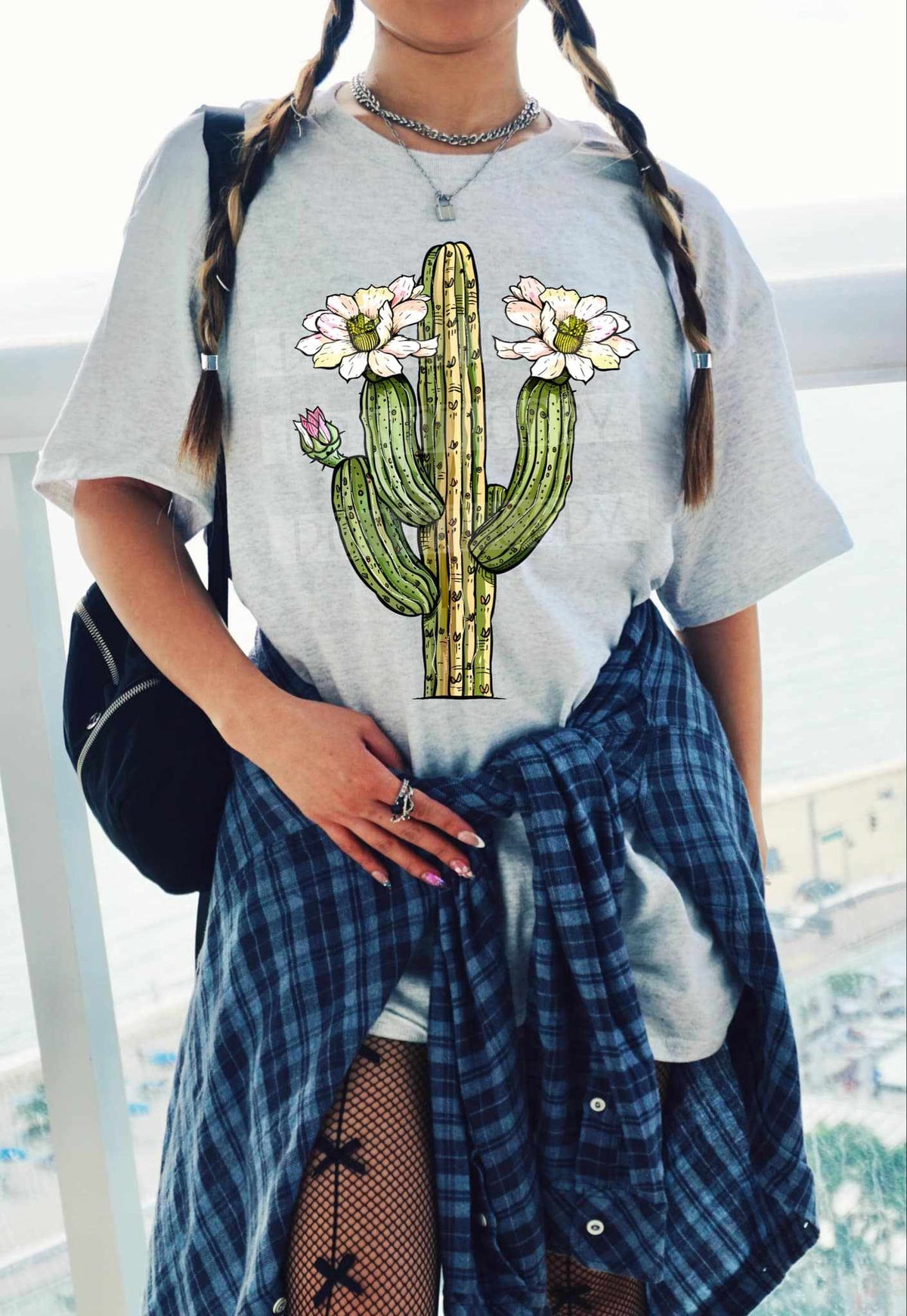 Cactus with white flowers (C’s) 84389 DTF transfer