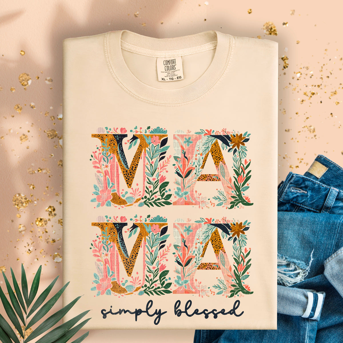 Mama simply blessed blocks 95064 DTF transfer