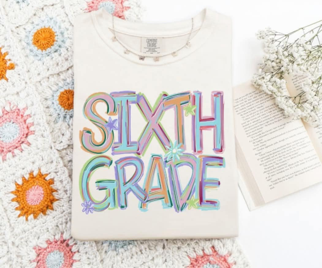 Sixth grade brushstroke 107664 DTF transfer