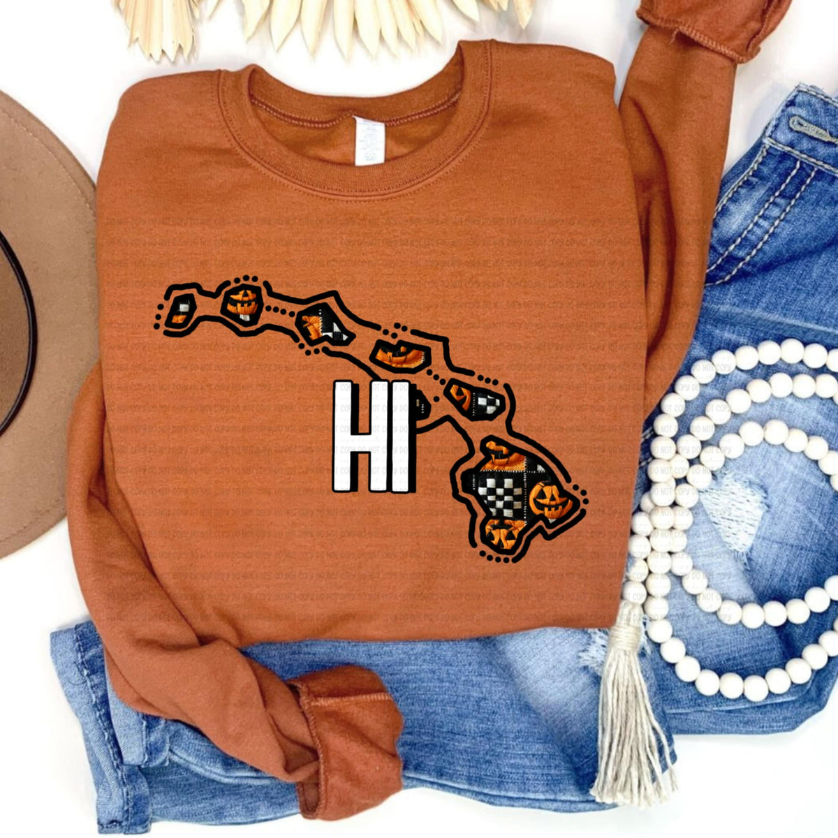 Hawaii pumpkin checker REVEL DTF transfer