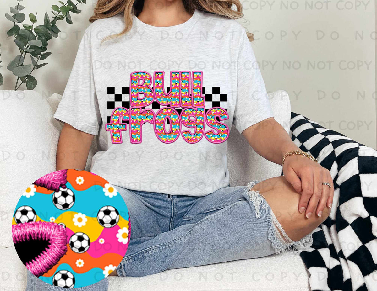 Bullfrogs  colorful soccer filled (caplinger) 77474 DTF transfer