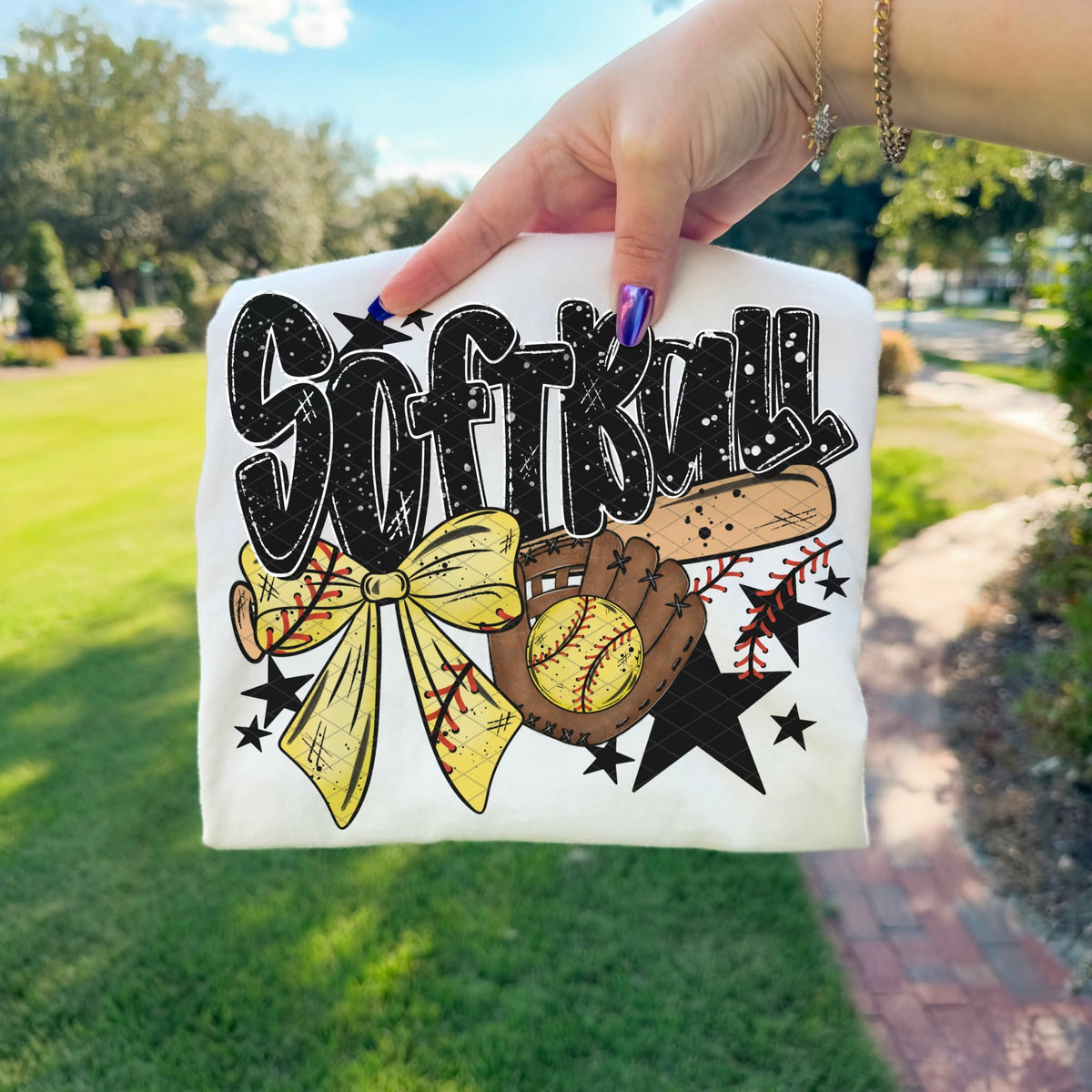 Softball bow and glove (SDD) DTF transfer