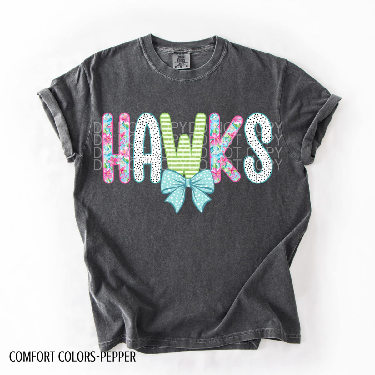 Hawks blue bow (CSG) 92422 DTF transfer