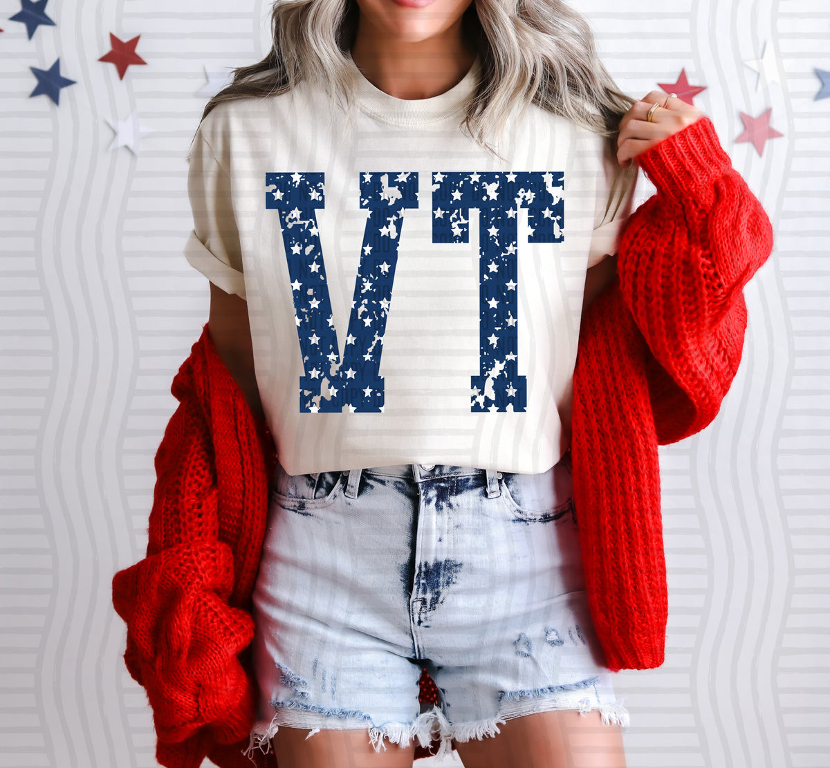 VT white stars (Caplinger) dtf transfer