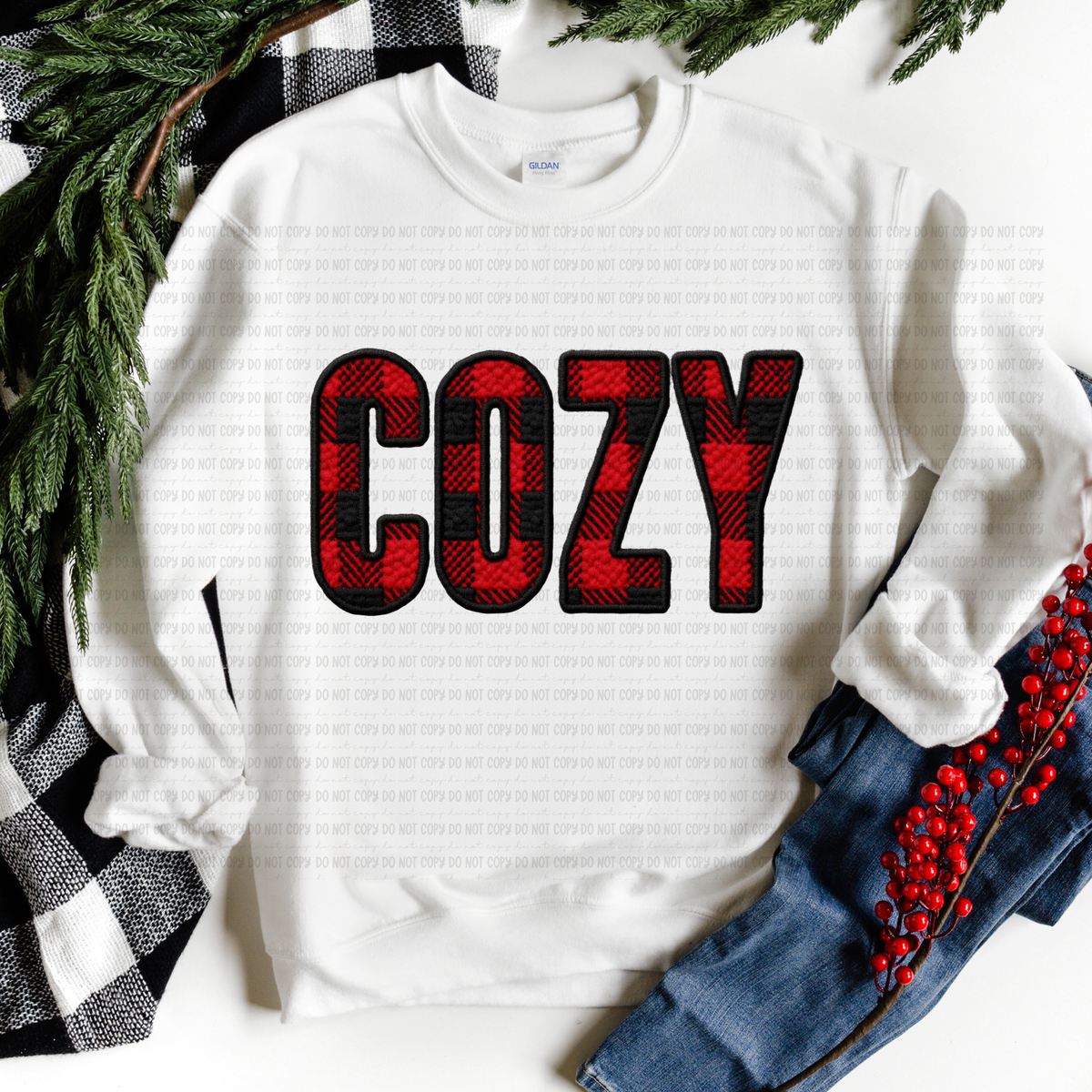 Cozy red and black plaid (revel) DTF Transfer