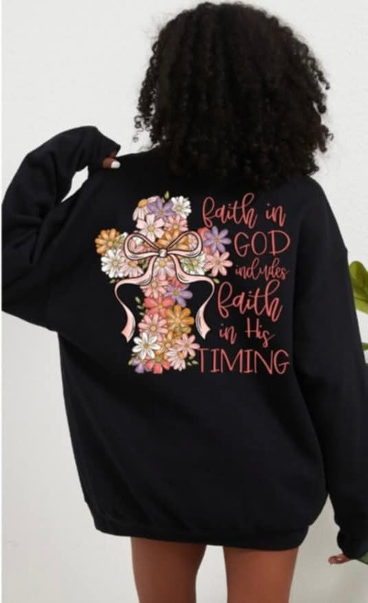 Faith in god floral cross (S&G) 87068 DTF transfer