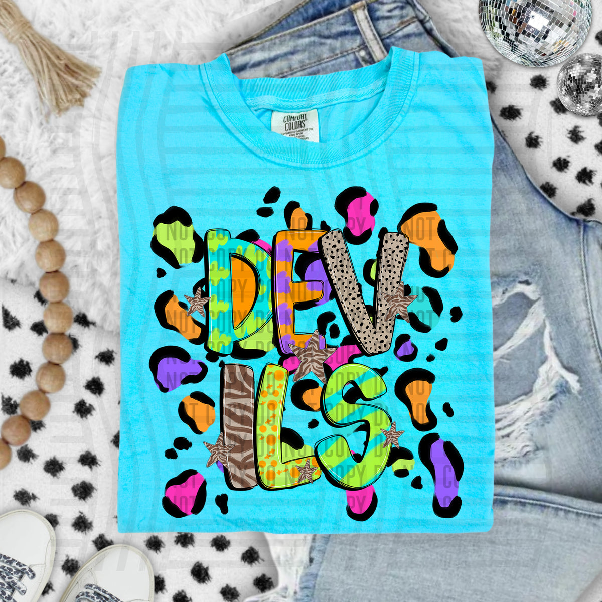 Devils Funky Mix Up Leopard Mascot (Caplinger) DTF transfer