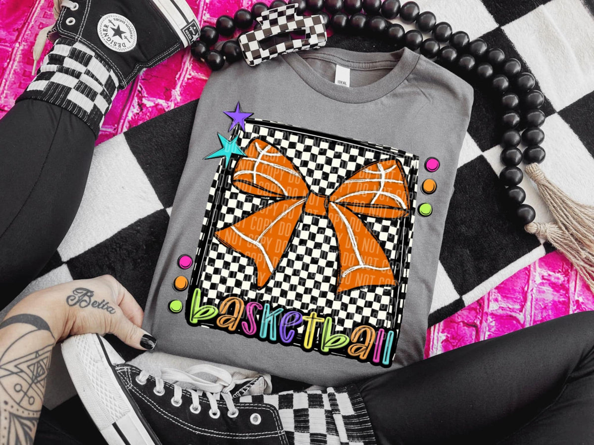 Basketball 1 checkered preppy bright (Caplinger) 91474 DTF transfer