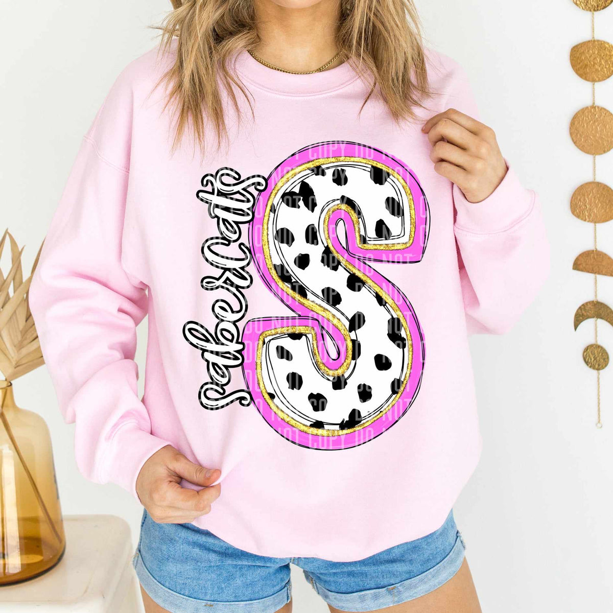 Sabercats Polka Font Mascot Caplinger 56186 DTF transfer