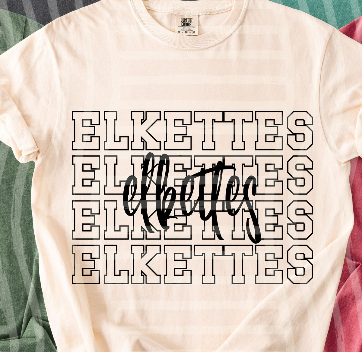 elkettes simple stacked outlines (Caplinger) DTF Transfer