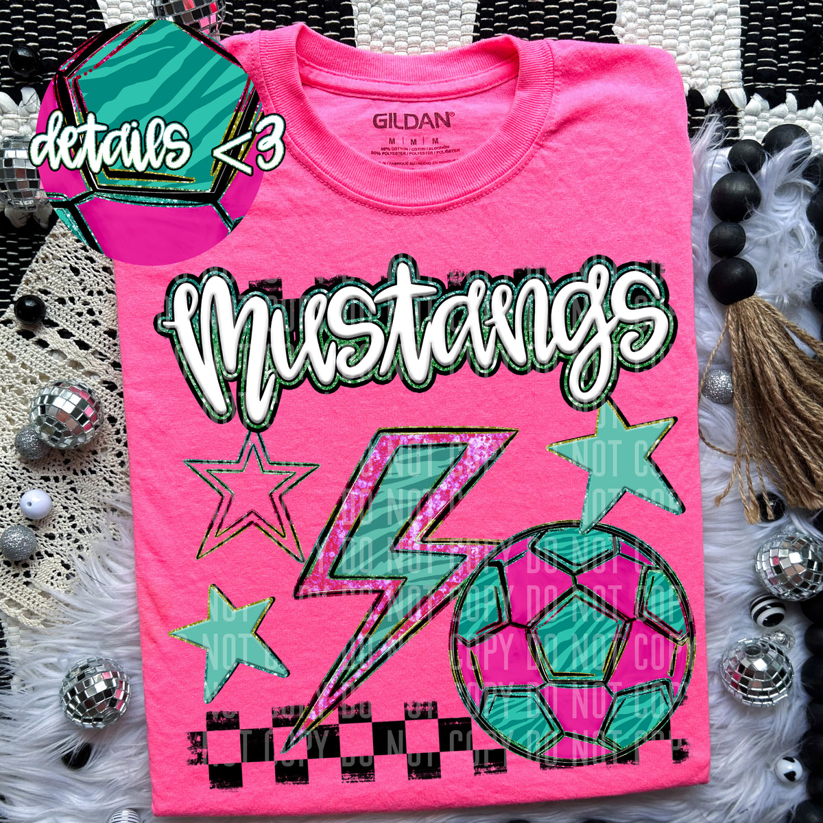 Mustangs Rainbow Soccer (Caplinger) 97406 DTF transfer