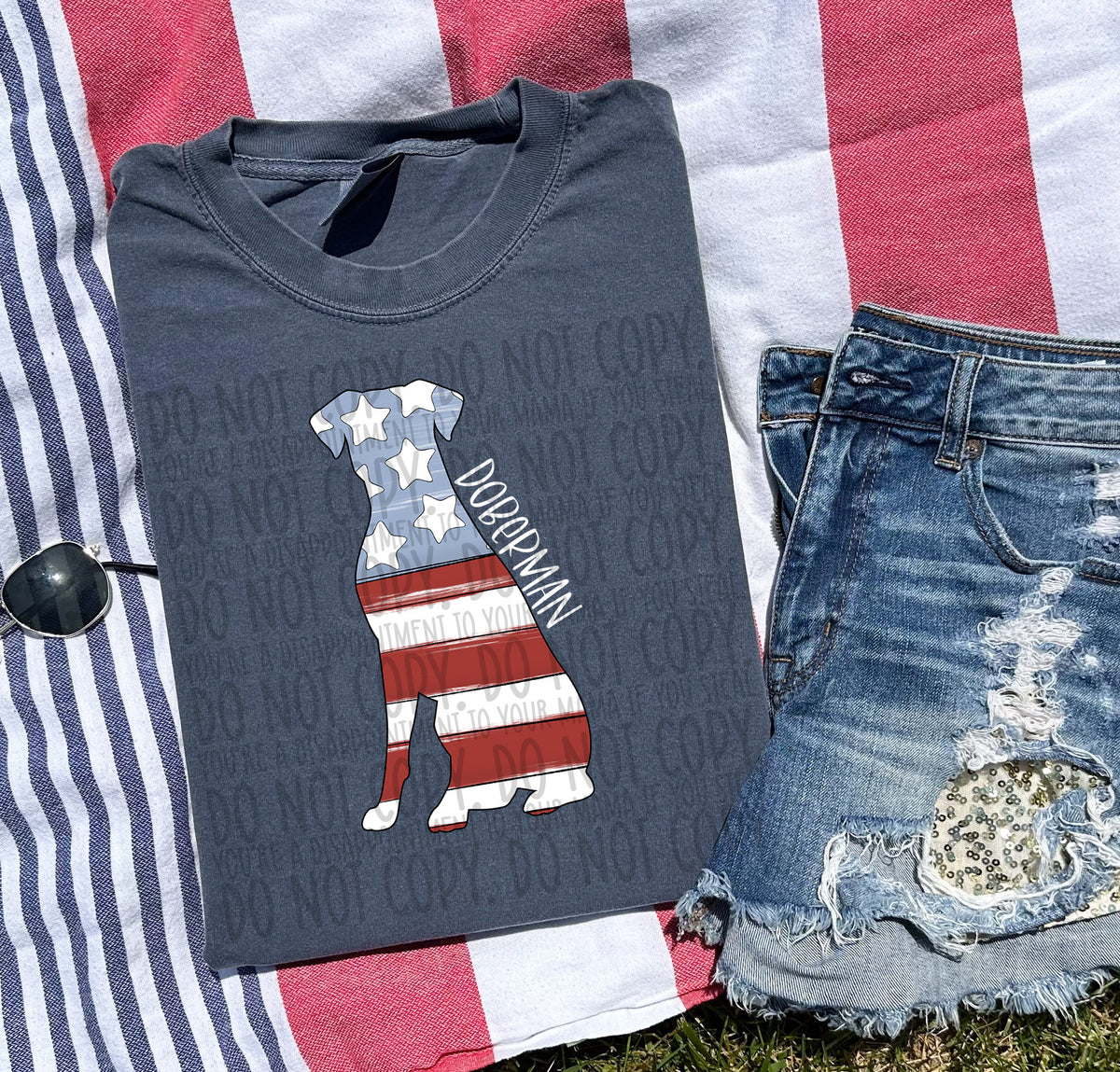 DOBERMAN FLOPPY EARS white (SWD) DTF transfer