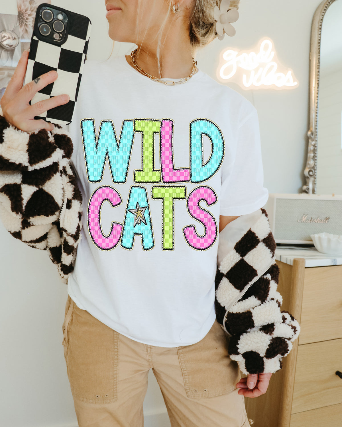Wildkats Colorful Checkered (caplinger) DTF transfer