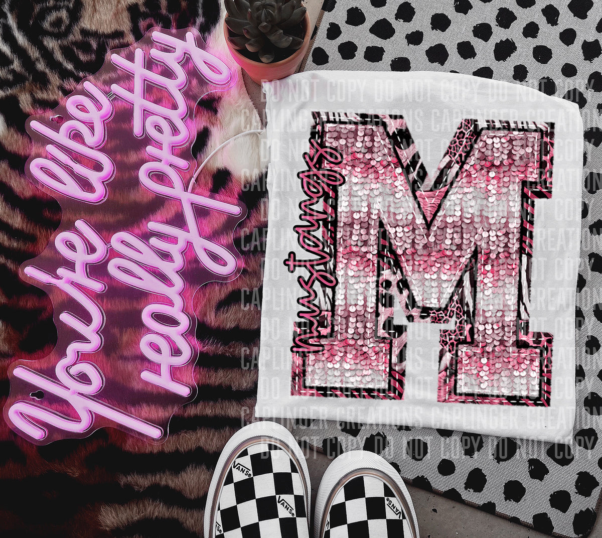 Mustangs wild and pink (Caplinger) DTF transfer