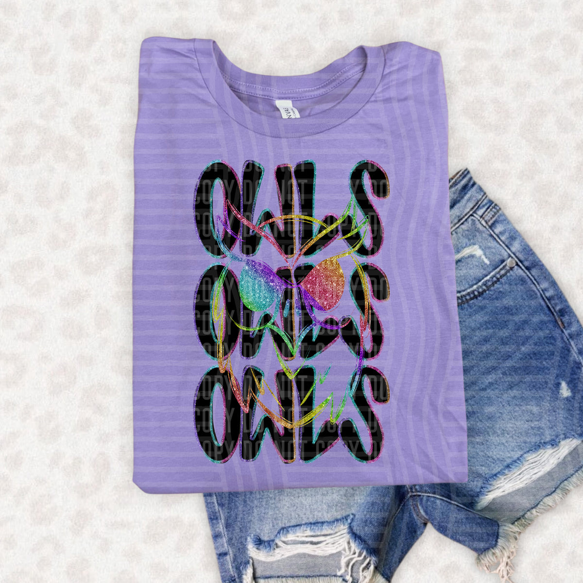 Owls Word Stacked 108527 DTF Transfer