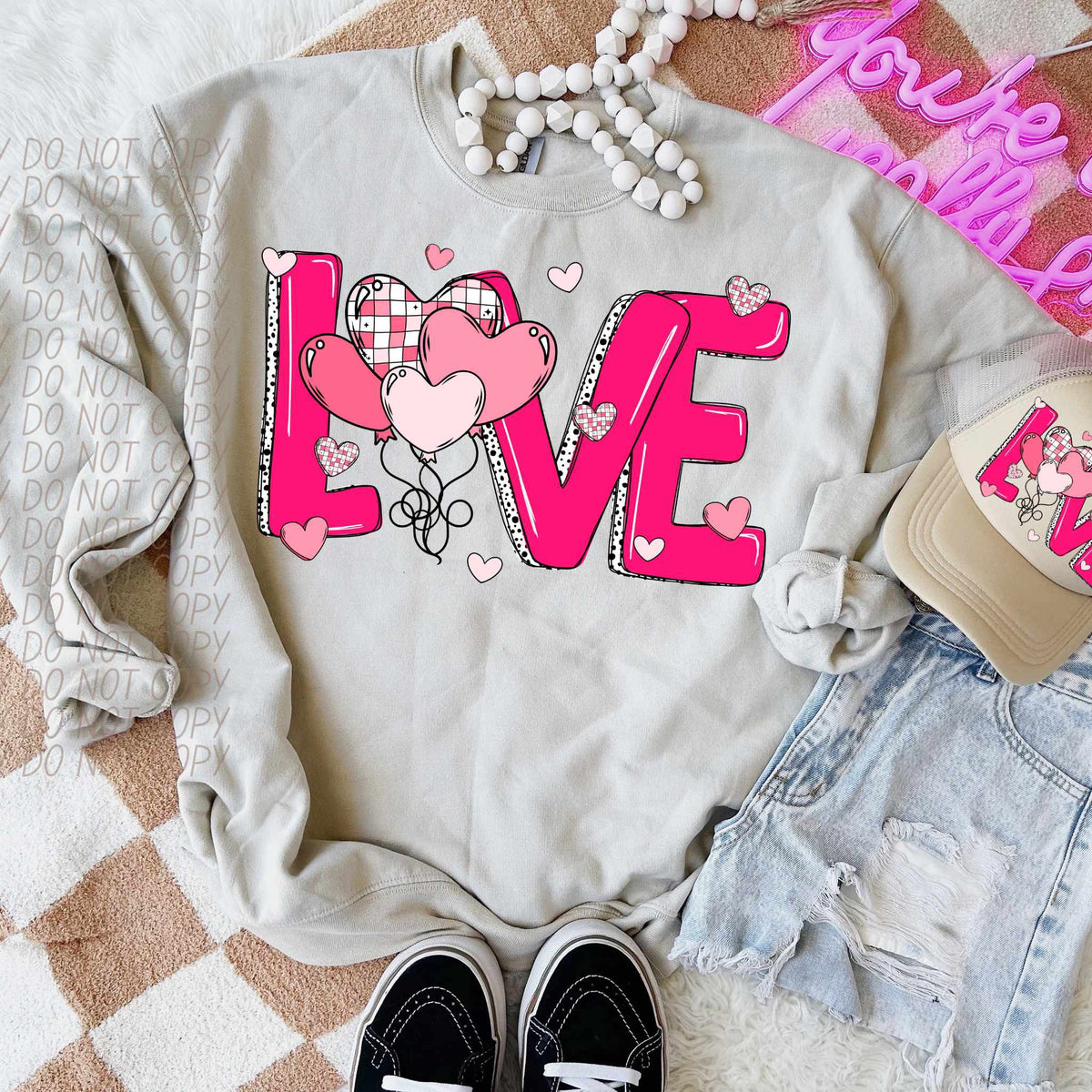 Love heart balloons (CITY) 75757 DTF transfer