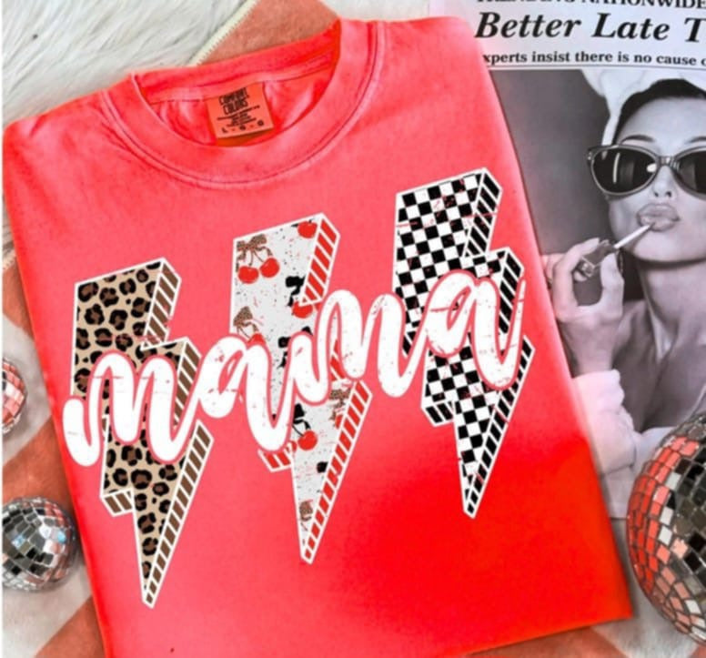 Mama lightning bolts 107805 DTF transfer