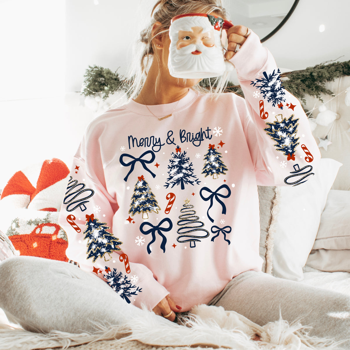 Merry bright trees (front only) (CSC) DTF Transfer