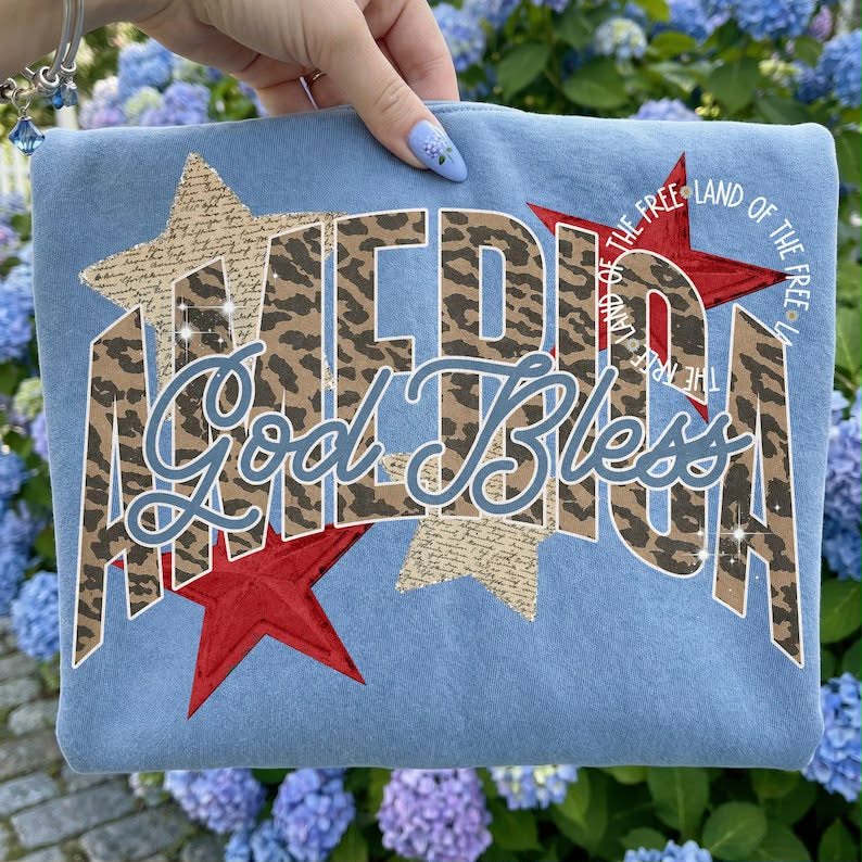 God bless America camo font Sunday Special DTF transfer