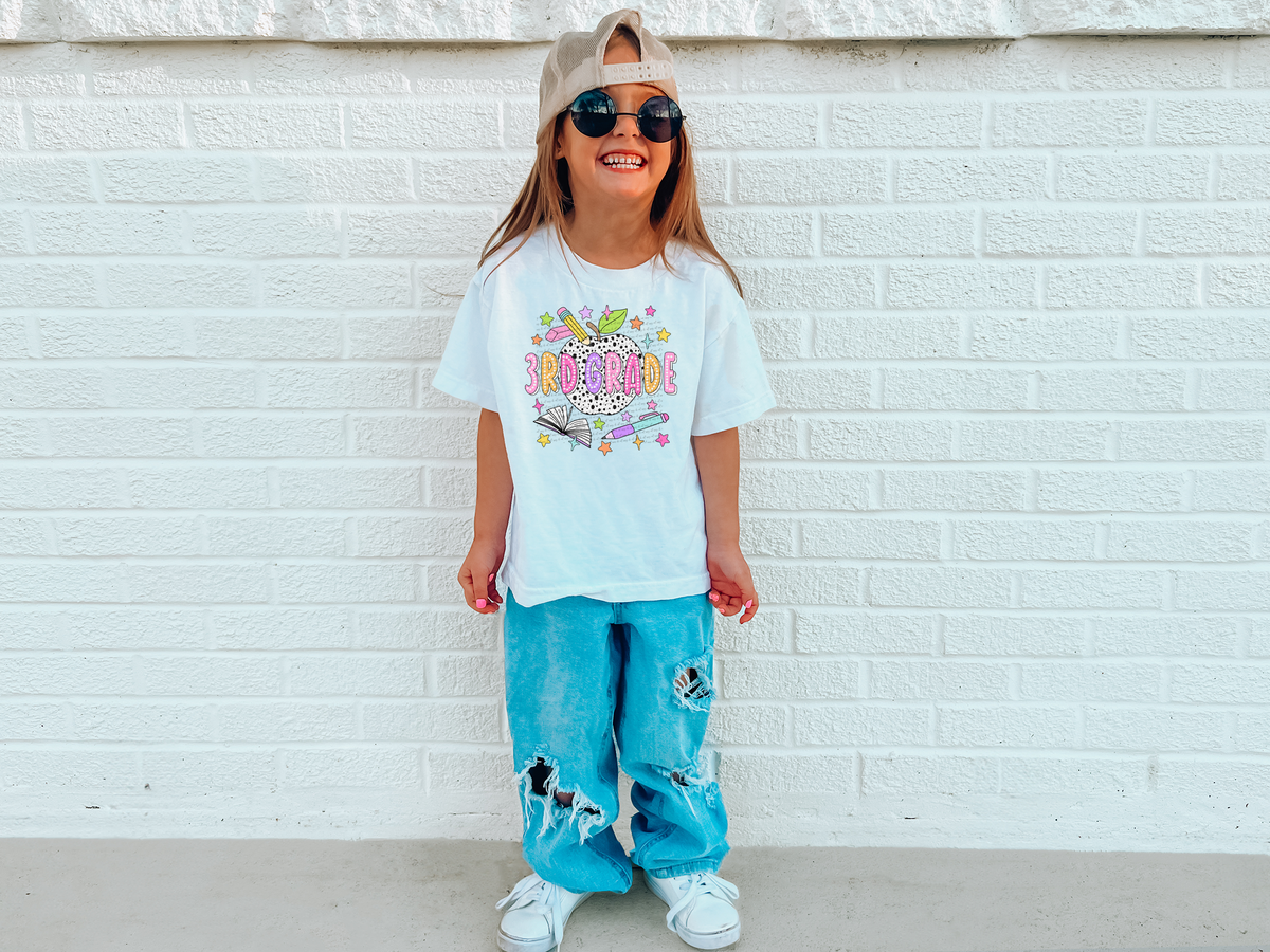 3rd grade Polka Dot apple 49862 DTF transfer