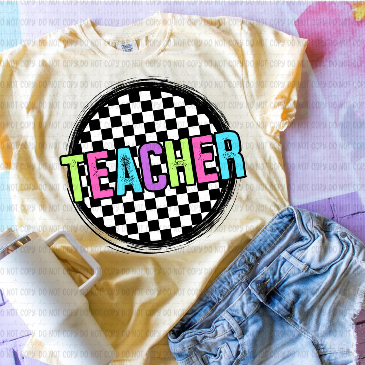 Teacher retro circle GIRL 106553 DTF transfer