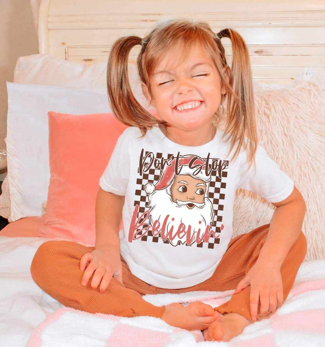 Don’t stop believing light Santa (LYTTLE) 62605 DTF transfer