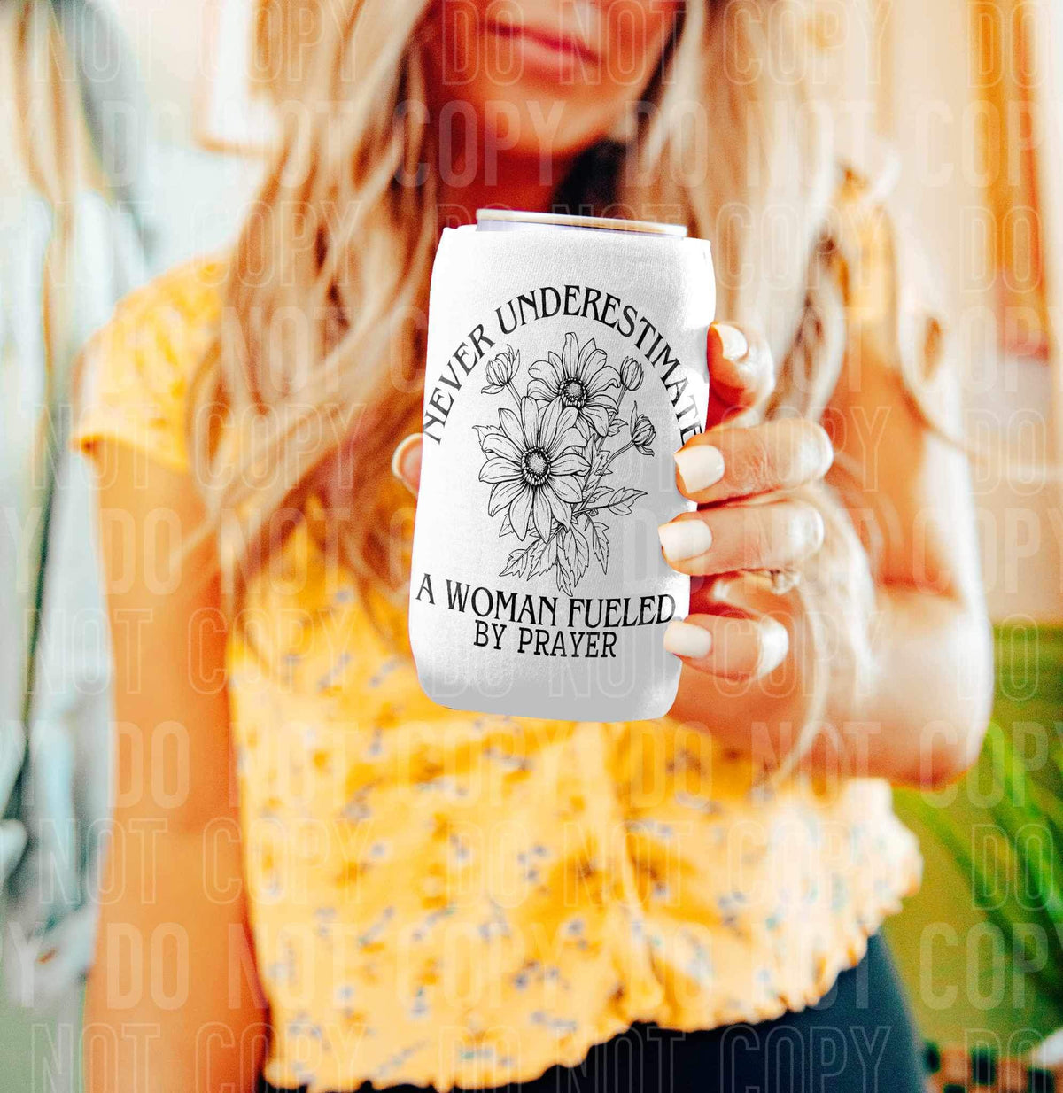Never underestimate a woman fueled by prayer (SBB) 34403 DTF Transfer