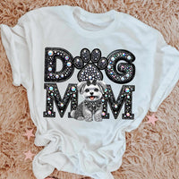 Maltese Dog mom rhinestone 49070 DTF transfer