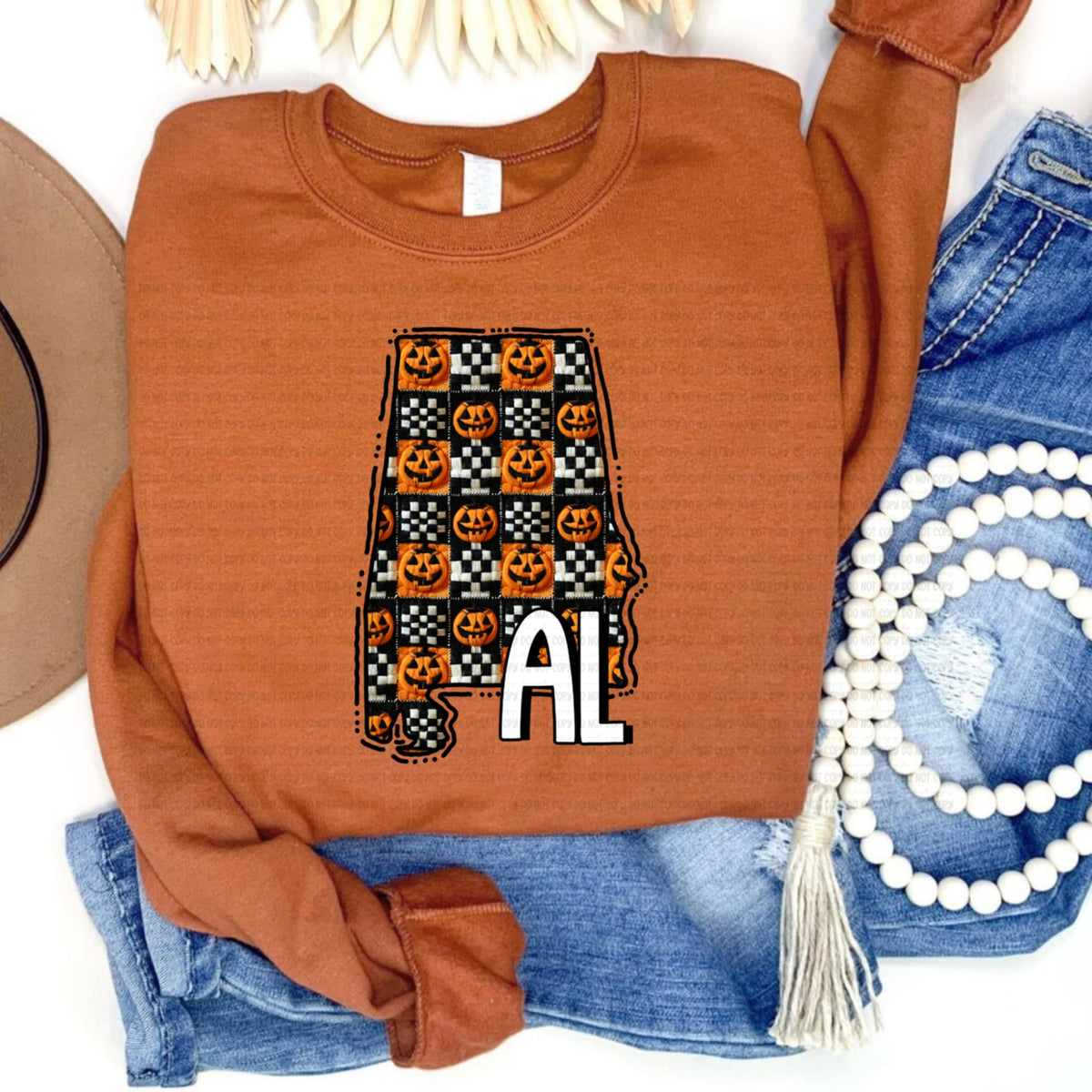 Alabama pumpkin checker REVEL DTF transfer