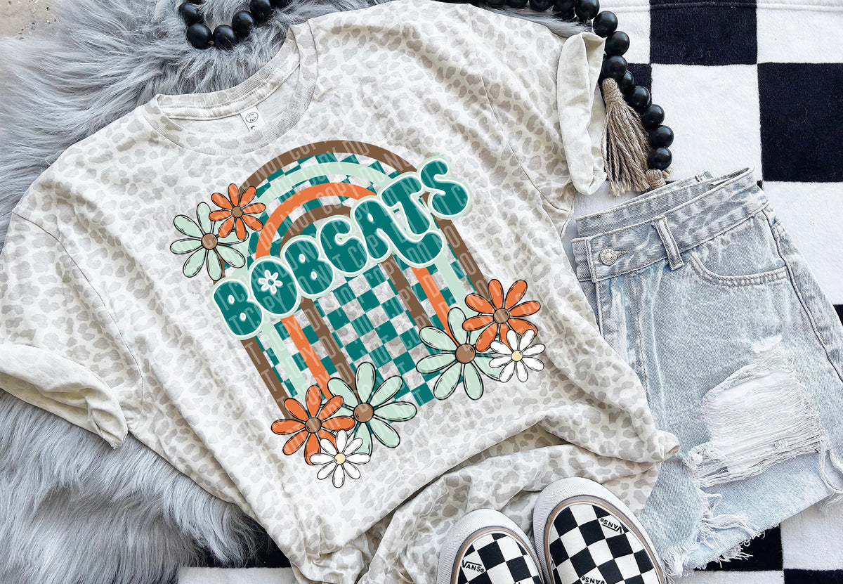Floral Arch Mascot Bobcats 49230 DTF TRANSFER