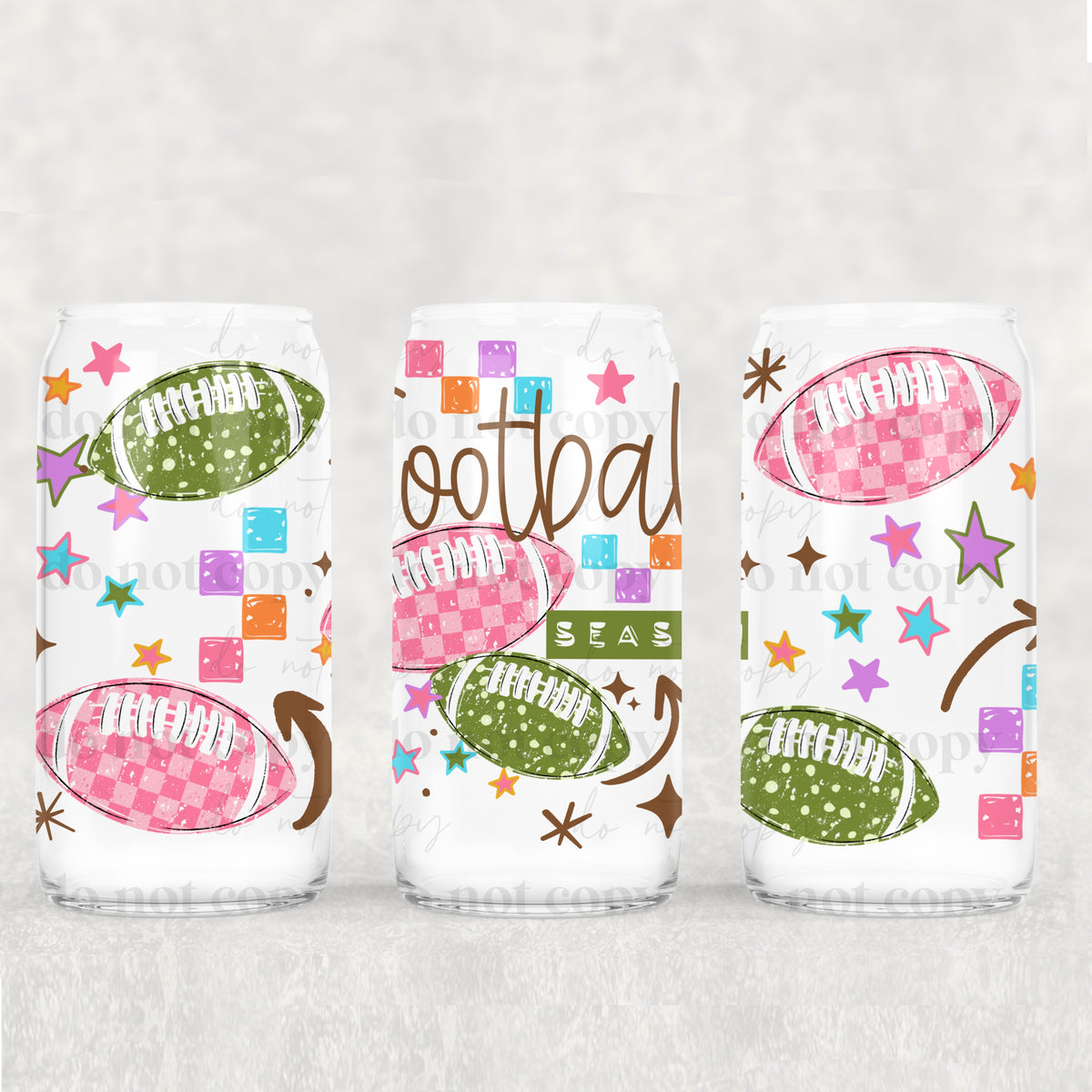 Football green and pink (CSC) UV DTF WRAP