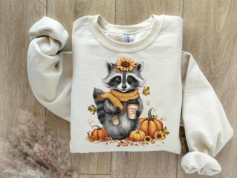 Fall raccoon 55293 DTF transfer