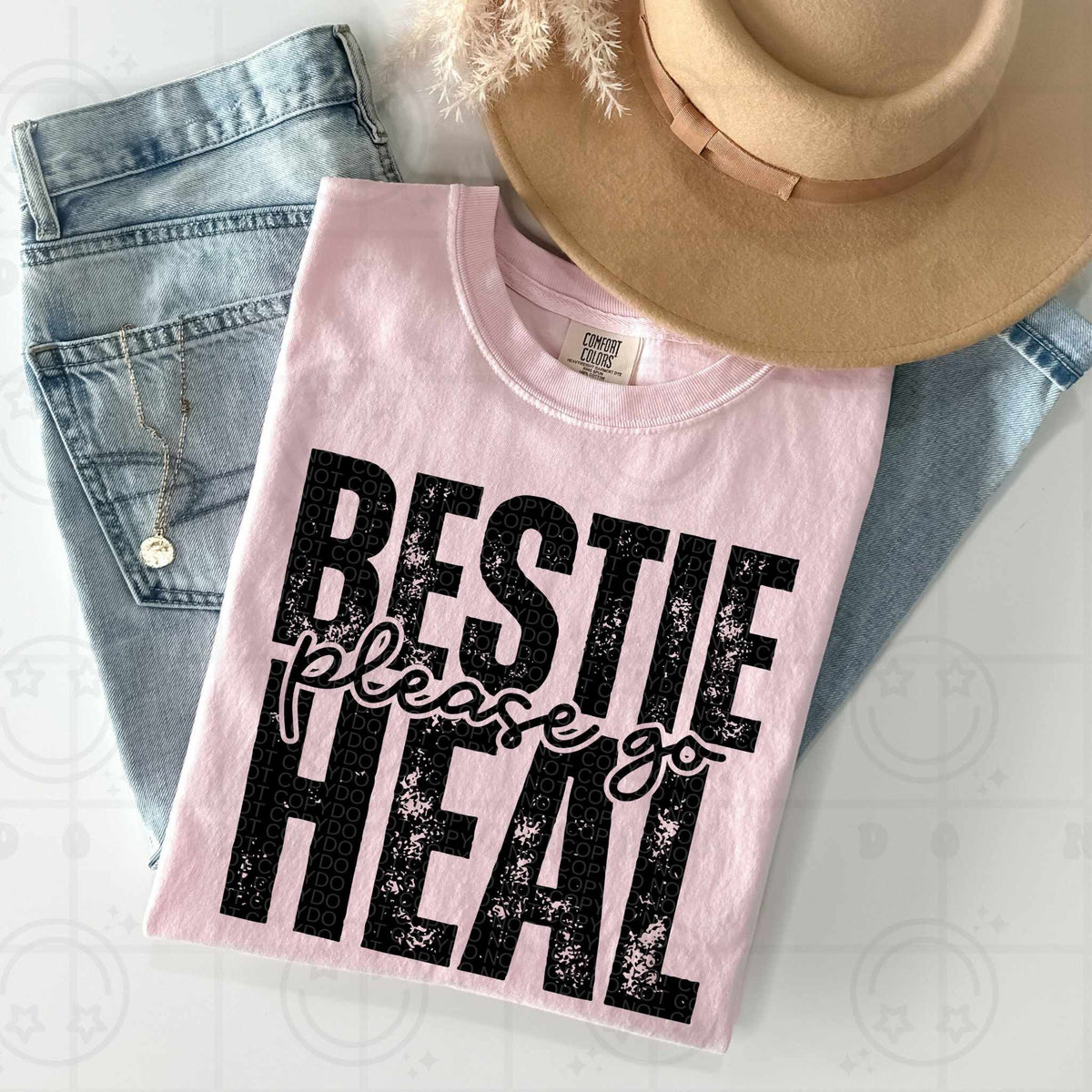 Bestie please go heal BLACK (HW) 79411 DTF transfer