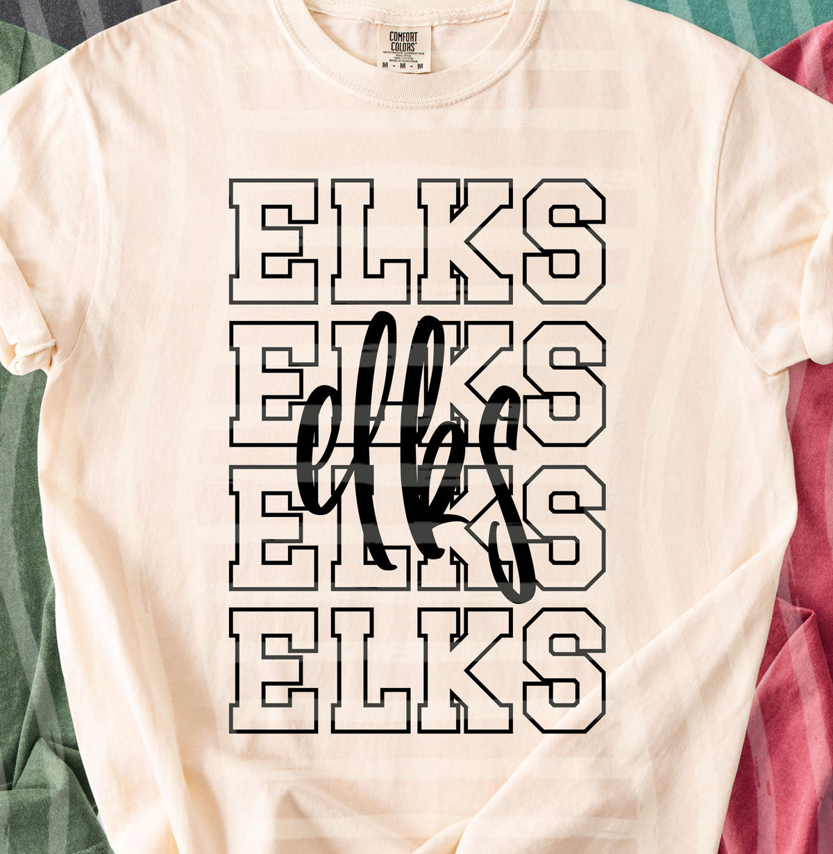 elks simple stacked outlines (Caplinger) DTF Transfer