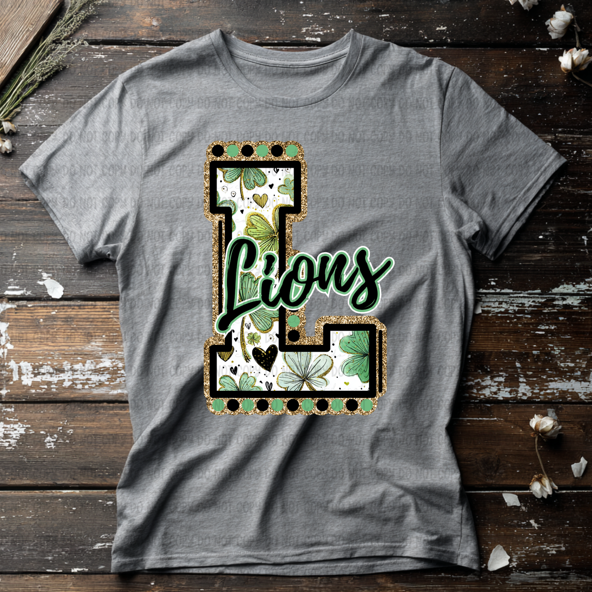 Lions letter St. Patrick's Day GREEN (Revel) DTF Transfer