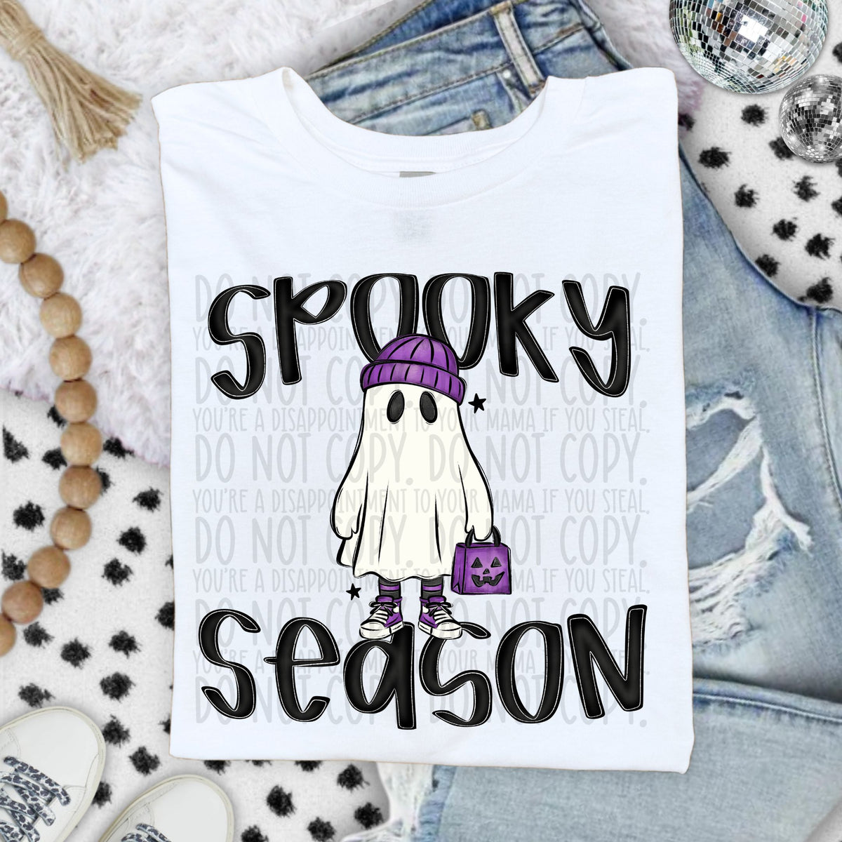 Spooky season purple ghost (SWD) 109417 DTF transfer