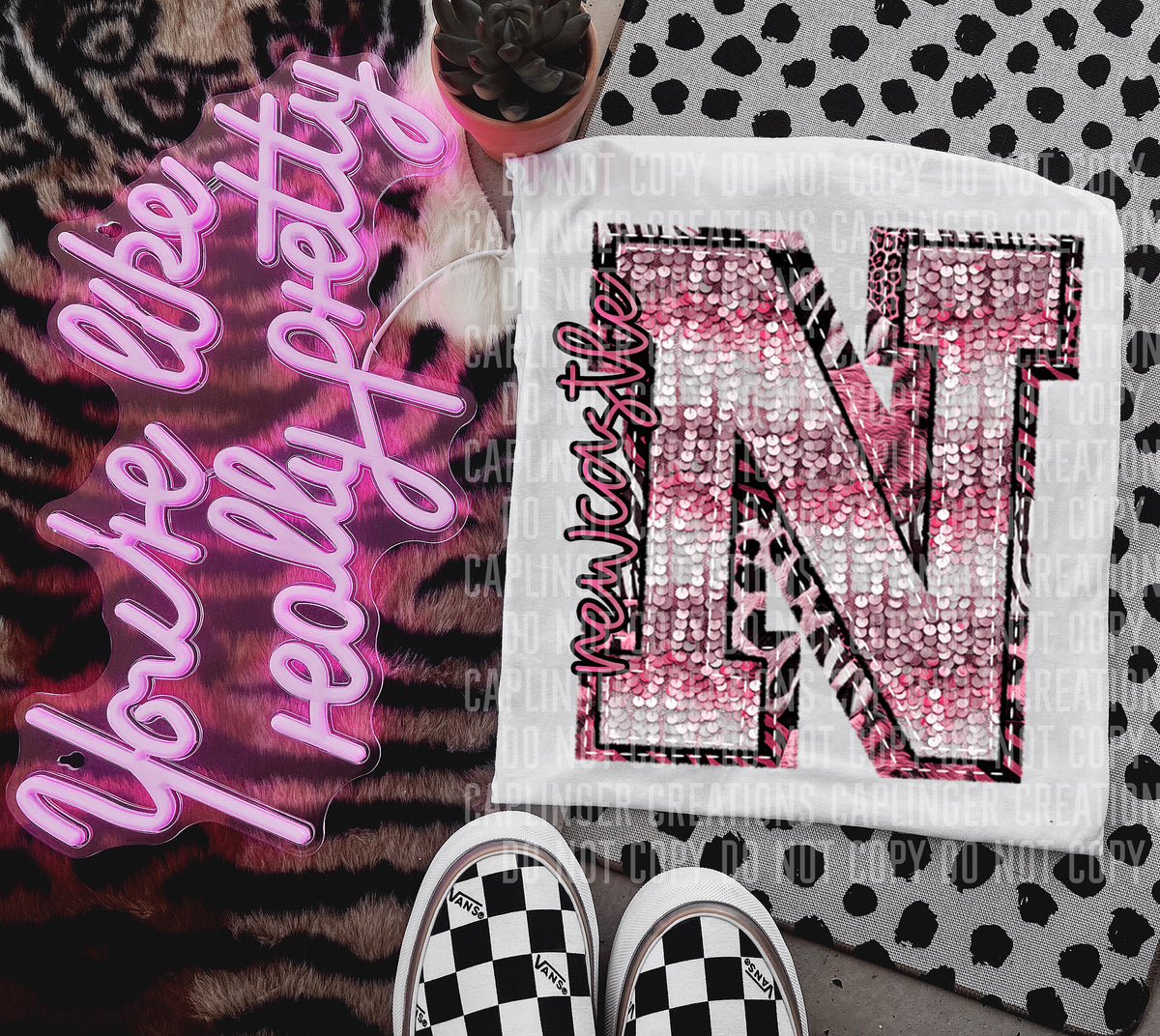 Newcastle wild and pink (Caplinger) DTF transfer