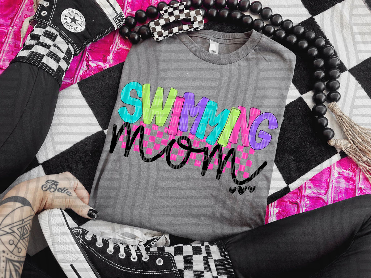 swimming mom checkers (Caplinger) DTF Transfer