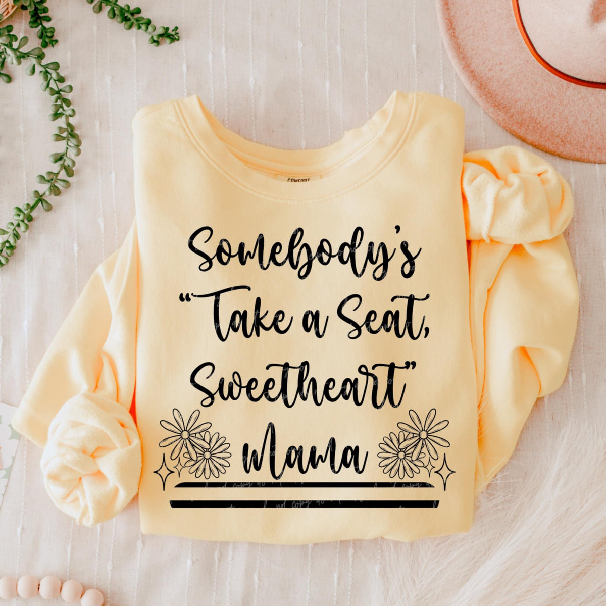 Somebody’s “take a seat sweetheart” mama BLACK (VIRGO) 90794 DTF transfer