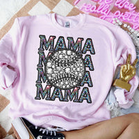 Mama stacked rhinestone with baseball/softball (CITY) 52339 DTF transfer